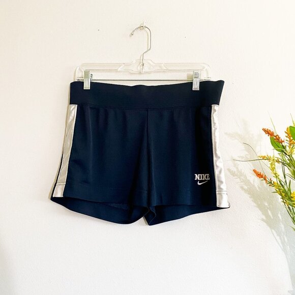 ☀️ NIKE Navy Blue Running Athletic Shorts Medium Workout Casual Cute Retro Chic - Picture 1 of 4